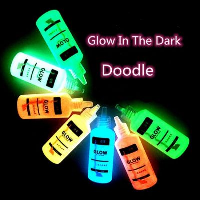 Cheap washable 6 colors 37ml spray gel body fabric party Assorted glow in dark acrylic paint set