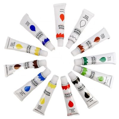 Eco friendly outdoor neon leather angelus waterproof 12 color kids acrylic paints set with brush