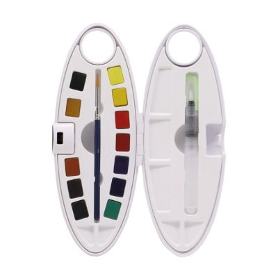 Highest Quality 12 Colors Oval Box Art Supplies Hydrated Pigment Sets