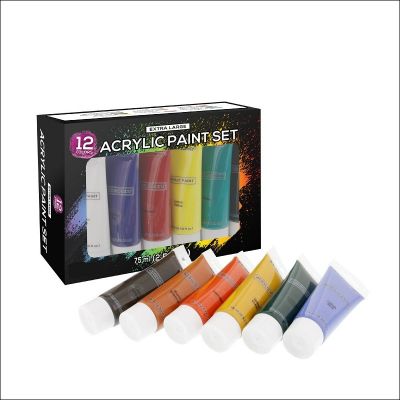 Non - toxic 12pcs 75ml Jumbo Artist Acrylic Paint Set