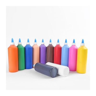 12colors 500ml Acrylic Paint Kids DIY Hose Wall Painting for Clothing Textile Nail fiber pigment Acrylic Paints big Art supplies