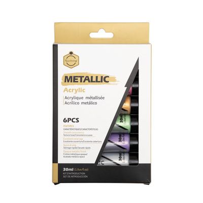 Factory Direct Sale 6colors Metallic Acrylic Paint Set 30ml Watercolor Oil Paint Art Set