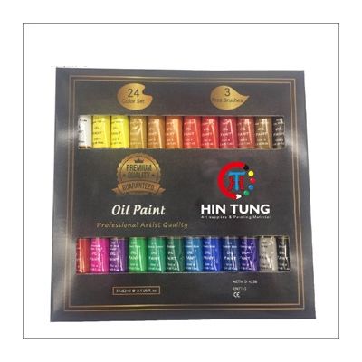 Private Label 24pcs 12ml Artist Oil Paint with 3 artist brush