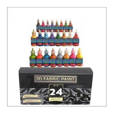High quality new style hot sale non washable Waterproof 24pcs 29ml 3D Fabric Paint set