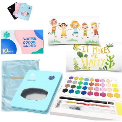 36colors Soild Watercolor Paint Set Iron Box Painting For Students Artist Drawing Art Portable Water Color