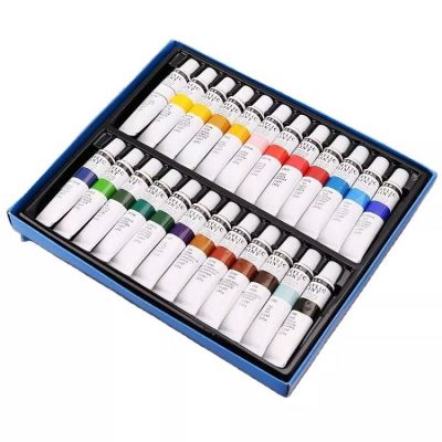 High Quality 24 Colors Acrylic Paints Set 12ml Tubes Painting Pigment Hand-painted Wall Paint