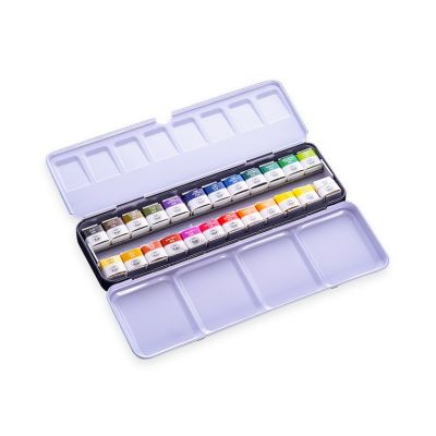 Student art special supplies 12/24/48 color solid watercolor metal box oil paint set