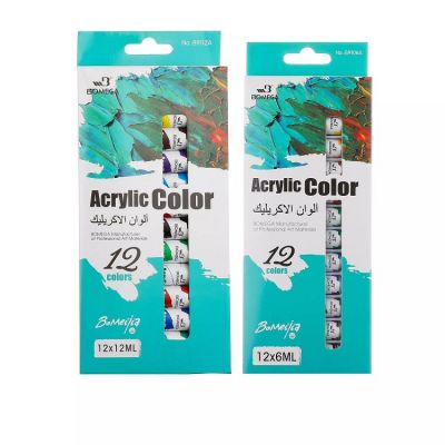 12colors 6ml/12ml Acrylic Paint Set Hot Sale Cheap Price High Quality For Artist Drawing Painting Art Supplies
