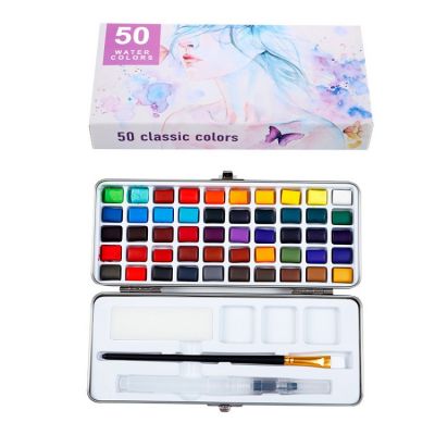 Hot Sales Hand Painted Painting 90Color Watercolor Paint Set With Paint Brush For Watercolor Art