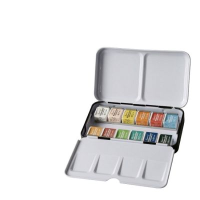 Superior 12/24/36/48 Colors Watercolor Cakes Drawing Painting Solid Water Colour Set Iron Box Set For Students Outdoor