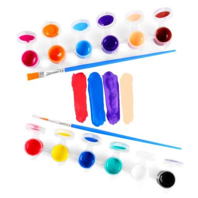 12colors Watercolor Paint+2pcs Paint Brush Set 3ml Mini Acrylic Paint Pots Factory Custom