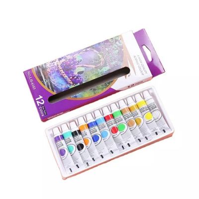 12colors 12ml Acrylic Paint Set tube Paint set Students Painting Beginner Wholesale Art Supplies
