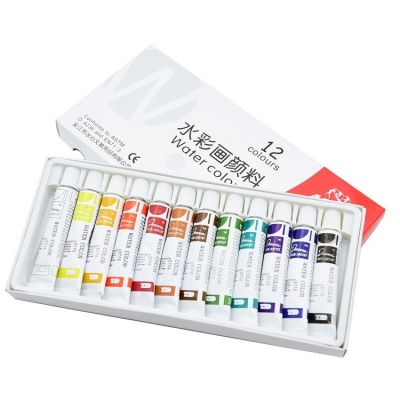 Amazon Hot Sale OEM/ODM Professional 12 color watercolor paint set for artisit