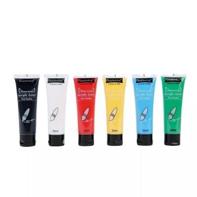 Keep Smiling 6colors 30ml Acrylic Paint Set Students Wall Ceramic Painting Gypsum Art Supplies Wholesale