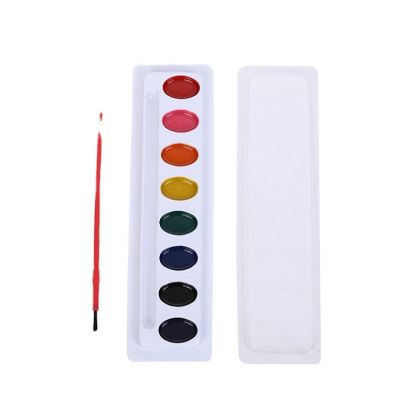 8 Vibrant Colors Washable Paint Semi-moist Watercolor Set For Kids and students