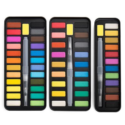 Beginners Can Easily Carry Art Supplies 12 18 Colors 24 Colors Solid Watercolor Paint Set