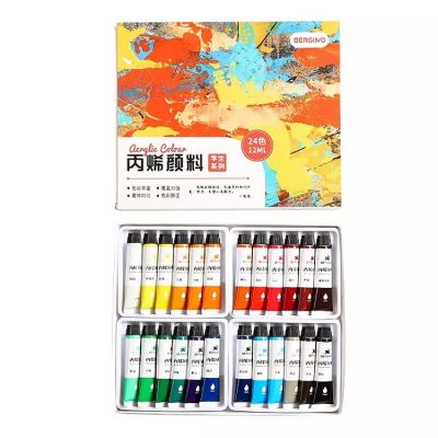 24colors 12ml Acrylic Paint Set Students Painting Beginner Wholesale Art Supplies