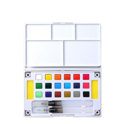18 ColorsSolid Watercolor Paint Set With Paint Brush Portable Water Color Pigment For School Students Beginner Art Supplies