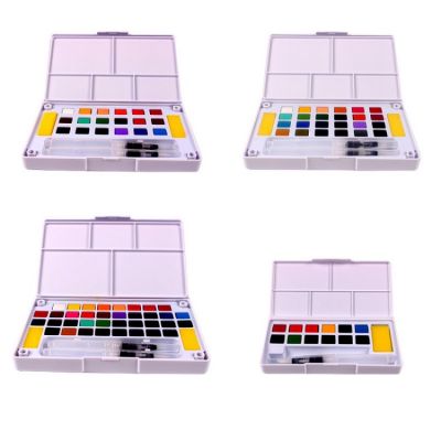 low price Non Toxic Professional Half Pan Tin Box Portable Travel Artist Set Solid Watercolor Paint