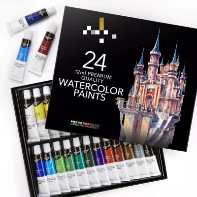 Amazon Hot 24 colors 12ml Art watercolor Paint Tube Set