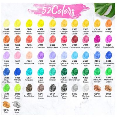 52 Colors Acrylic Paint Set Great Gift Idea canvas art painting scrap booking Christmas DIY painting