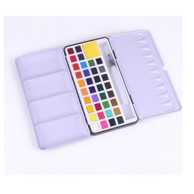 Art supplies oem custom semi dry watercolor paint solid watercolor pigment color set