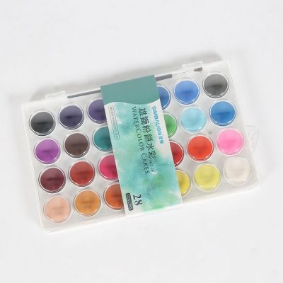 28 colour Powdery cake watercolor