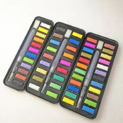 Custom Logo Eco-Friendly Multicolor Solid Cakes Watercolor Set