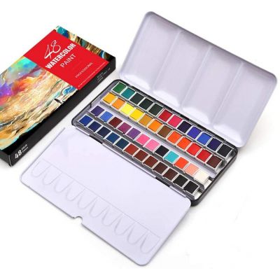 wholesale Art Supplies metal tin box Solid Watercolor Paints Set For Artist School