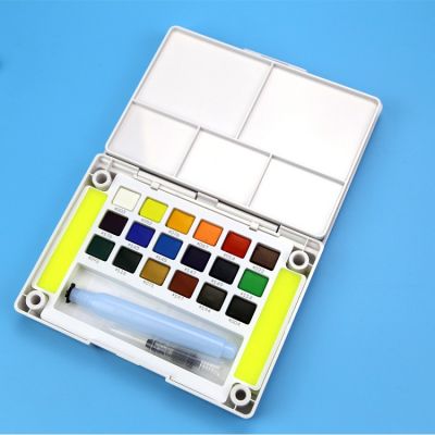 12/18/24 ColorsWatercolor Solid Paints Set For Portable Outdoor Sketch Soluble Brush Children Friends Gift Supplies