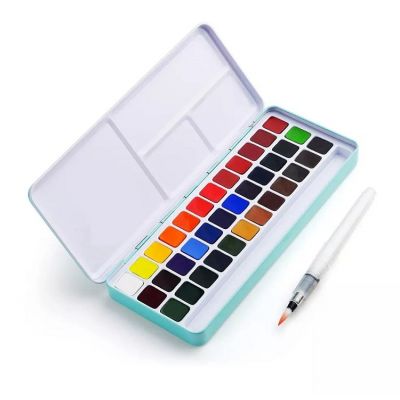 Custom Logo Printing Art Painting Solid Watercolor Paint With Tin Box