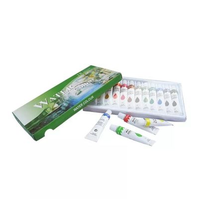 Student Quality Non-Toxic 12 ml for Canvas Painting 12 Colors Watercolour Paint Set