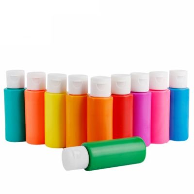 24pcs Plastic Bottle Packing 60ml Non Toxic Fluorescent Art Poster Color Paint Set washable