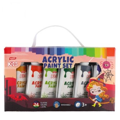 Art Supplies Kids Aluminum Composite Tube Acrylic Paint Set 24 Colors
