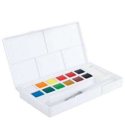 Kids Professional Portable 12 18 24 36 Bright Colors Non-toxic Removable Palette Solid Water Color Paint Set With Brush