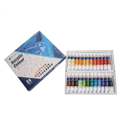 24 Colours Aluminum Tube Acrylic Paint Set For All Mediums