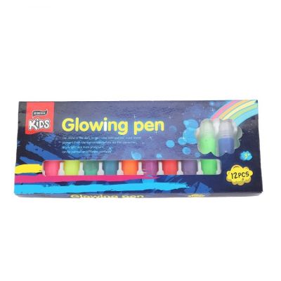 12 Colors Shine In The Dark Bright Color Safe And Non-toxic Water Glowing Pen
