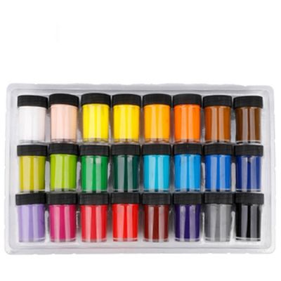 24 Colors Waterproofing Acrylic Paint Artist Acrylic Paints Plastic Pots Packing Fluid Poster Colour Paint Set For Kids Students