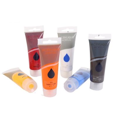 Wholesale non-toxic art painting 6 colors 75ml acrylic color paint