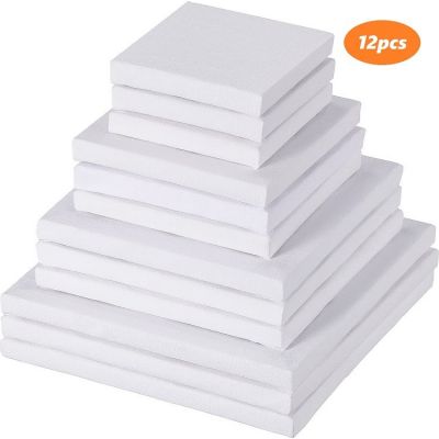 Wholesale Bulk 8*8 10*10 Square Shape 100% Cotton Blank Stretched Artist Canvas for Kids Adults painting