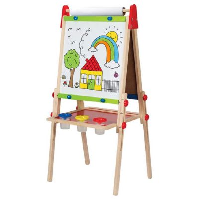 All-in-One Wooden Kid's Art wholesale Easel with Paper Roll and Accessories