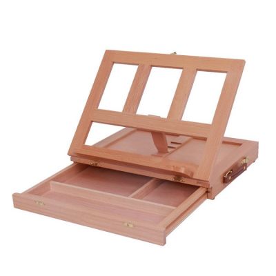 Varnished drawing mini table studio wooden easel