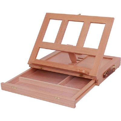 Artists Natural Adjustable wood desk table easel box for painting