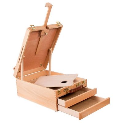 Art Supplies Box Easel Sketch Box Painting Storage Box-Adjustable Design set with Large 2-Drawer