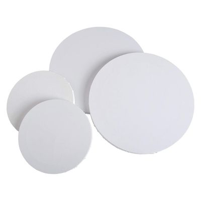 Professional 8 inch 12 inch Blank Round Shape Art Painting Stretched Canvas Set MDF Frame for Drawing