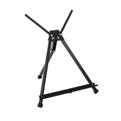 Art Supply Adjustable Black Aluminum Tabletop Easel with Extension Arms Portable Artist Tripod Folding Display Easel for Artist