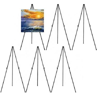 5LBS Holds 63'' Art Supply Exhibition Presentation Metal Steel Easy Folding Quick Set Up Instantly Collapses Tripod Metal Easel