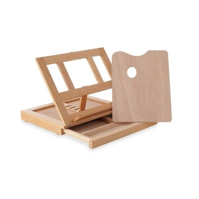beech easel table wood painting easel adjustable with palette and storage