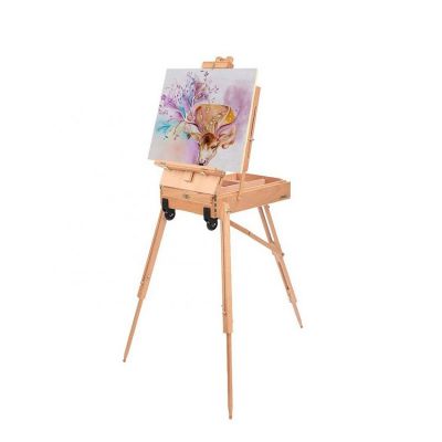 box easels for art french easel wooden easel Wheeled Triangular Floor Stand