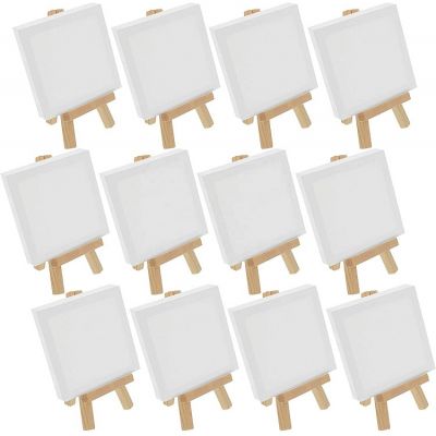 painting for kids decoration mini printed or blank stretched canvas art set easel with canvas